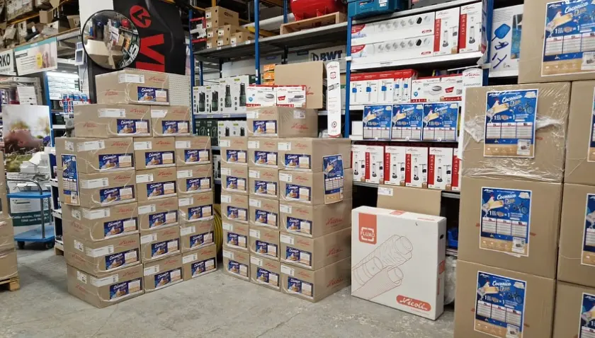 Palettes de cartons en stock